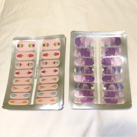 New Pair of Nail Wraps - Purple Watercolor & Popsicles - Picture 6 of 8